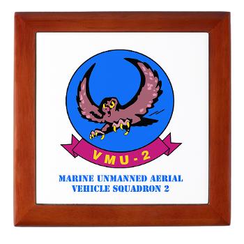 MUAVS2 - M01 - 03 - Marine Unmanned Aerial Vehicle Squadron 2 (VMU-2) with Text - Keepsake Box